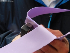 Cadeneta feminista del 8M en Soria. /SN
