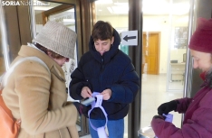 Cadeneta feminista del 8M en Soria. /SN