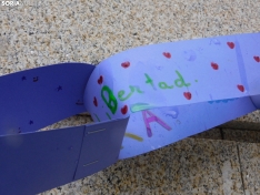 Cadeneta feminista del 8M en Soria. /SN