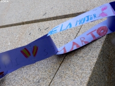 Cadeneta feminista del 8M en Soria. /SN