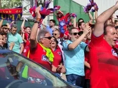 Foto 4 - V&iacute;deo y fotos | Espectacular recibimiento al Numancia en Madrid
