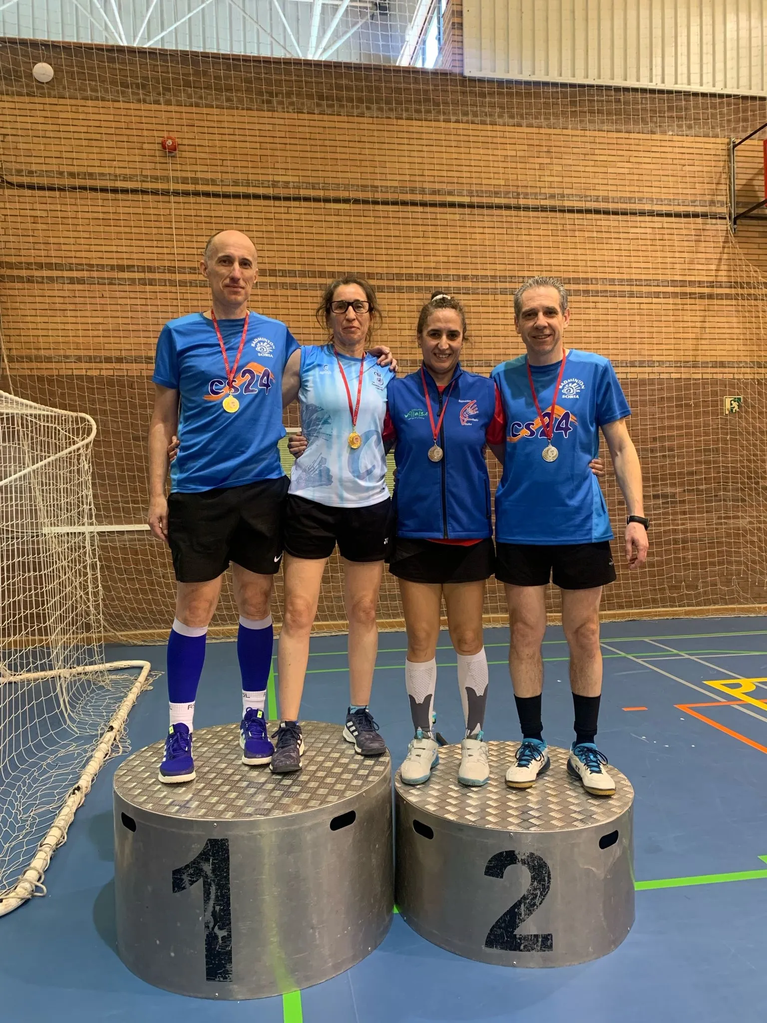Una de las imágenes de esta jornada del bádminton soriano. 