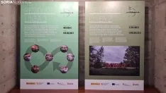 Carlos Martínez y Ana Alegre inauguran la exposición 'Horizontes, Fondos Europeos para la Soria 2030'. /SN