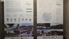 Carlos Martínez y Ana Alegre inauguran la exposición 'Horizontes, Fondos Europeos para la Soria 2030'. /SN