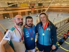 Una de las imágenes de esta jornada del bádminton soriano. 