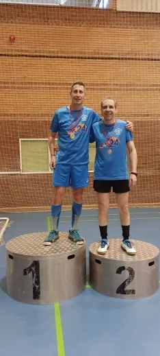 Una de las imágenes de esta jornada del bádminton soriano. 