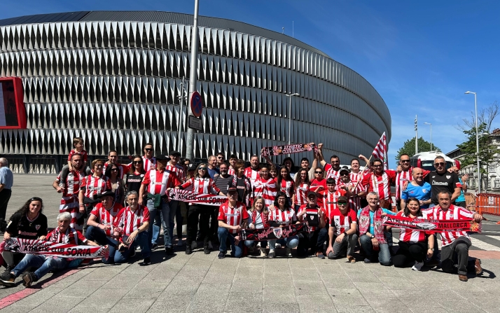 Leones sorianos en Bilbao para acompañar a la gabarra
