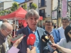 Carlos Martínez, alcalde de Soria, atiende a los medios en Soria.