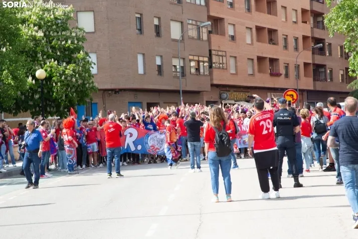 Corteo antes del Numancia vs. Yeclano. /SN