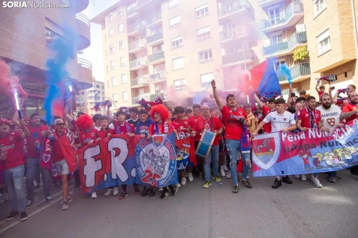 Corteo antes del Numancia vs. Yeclano. /SN