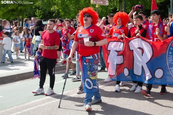 Corteo antes del Numancia vs. Yeclano. /SN