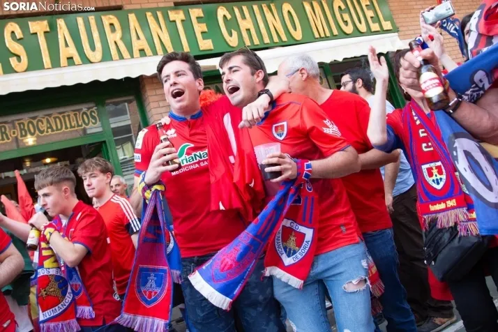 Corteo antes del Numancia vs. Yeclano. /SN