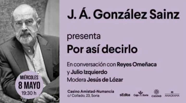 Este miércoles José Ángel González presentará su libro ‘Por así decirlo’ en el Casino