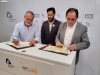 De Miguel, Sabín y Serrano firman el convenio entre Diputación y Cesefor. 