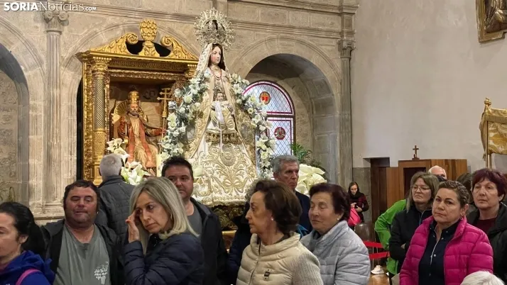 Una imagen de la Misa de Peregrinos esta madrugada de sábado en Ágreda. /NG