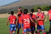 Los jugadores rojillos celebran uno de los goles/ CD Numancia.