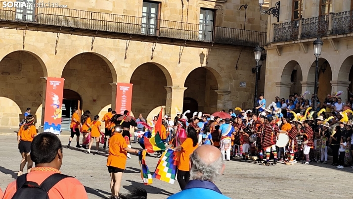 Una imagen de la tarde en la plaza Mayor de Soria hoy sábado. /SN
