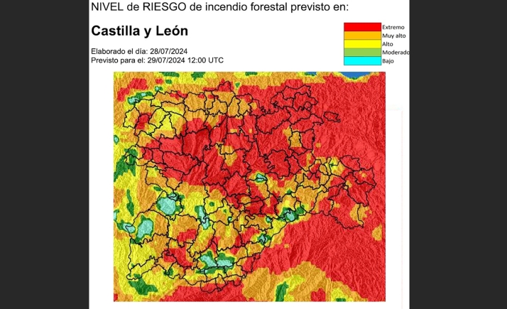 Estas son las zonas de Soria, hoy, con riesgo extremo de incendios forestales