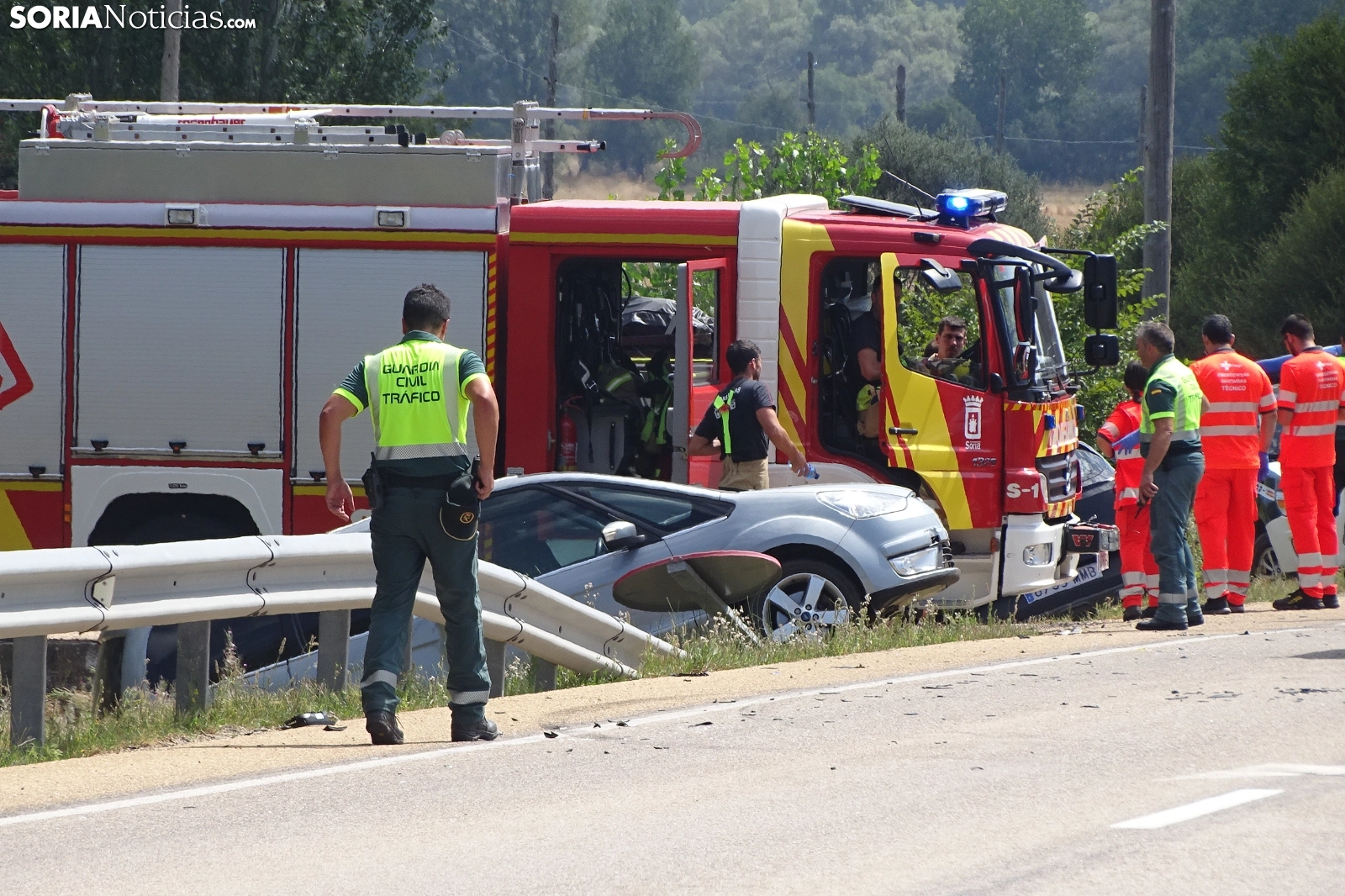Accidente en Cidones con 4 vehículos implicados