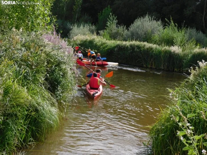 El r&iacute;o de Garray se llena de pirag&uuml;istas en honor a Pablo N&uacute;&ntilde;ez, en fotos