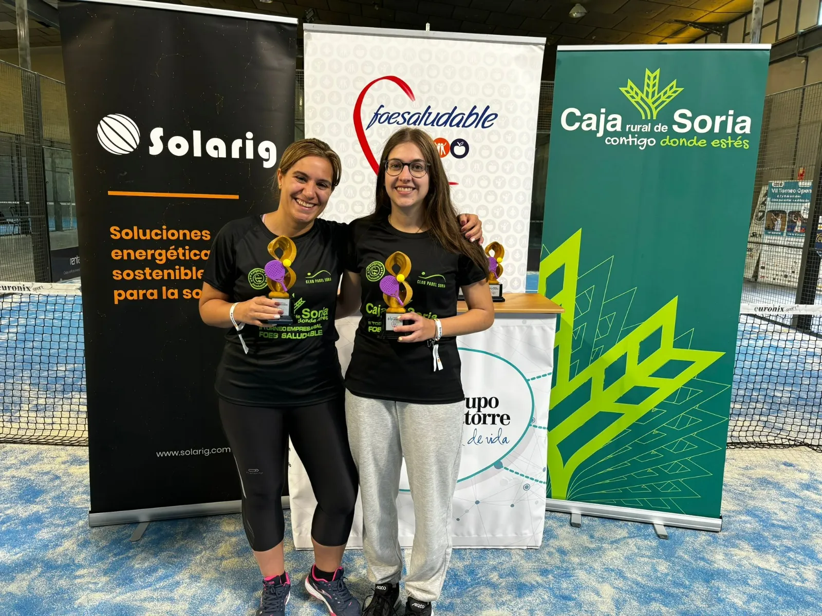 Foto 2 - Hugo Campillo y Alberto Pinilla se impone en el II Torneo Interempresarial de P&aacute;del FOESaludable