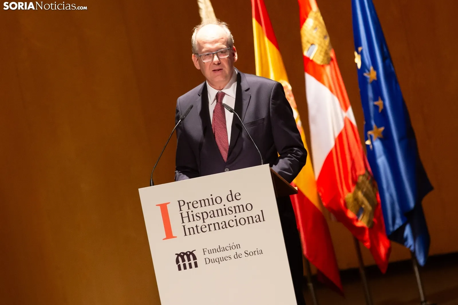 El Rey Felipe VI preside la entrega del I Premio Internacional de Hispanismo en Soria. 