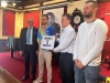 Juan Antonio Tierno, Sebas Martos, Miguel García y Manu Salvador en la presentación de la carrera.