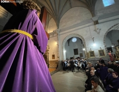 Una imagen de la iglesia de San Juan esta tarde en Ágreda. /NG