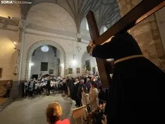 Una imagen de la iglesia de San Juan esta tarde en Ágreda. /NG