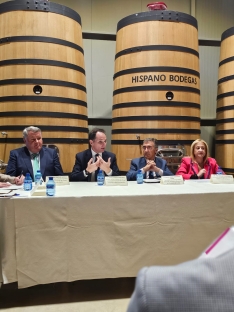 Una imagen de la reunión hoy en San Esteban. /AytoSEG