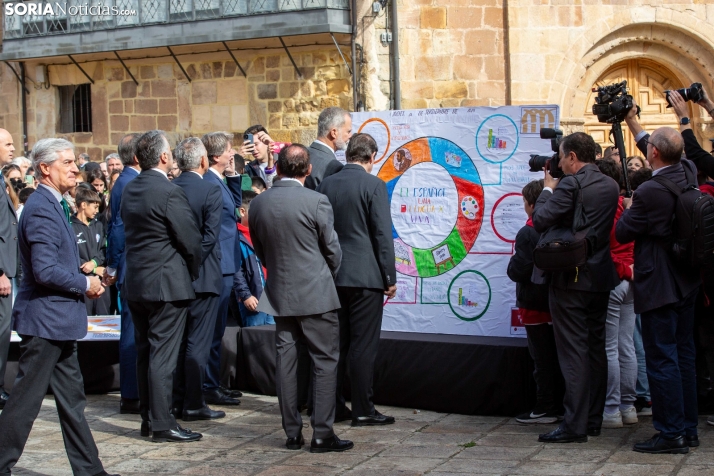 La foto del Rey Felipe VI con los escolares sorianos