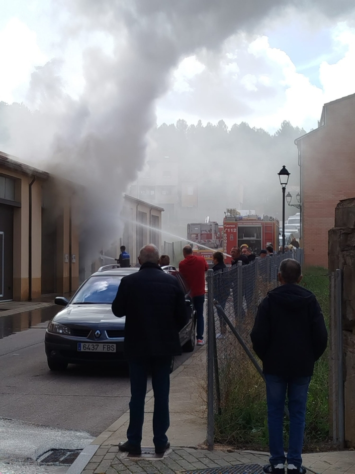 Arde una cochera en El Burgo de Osma