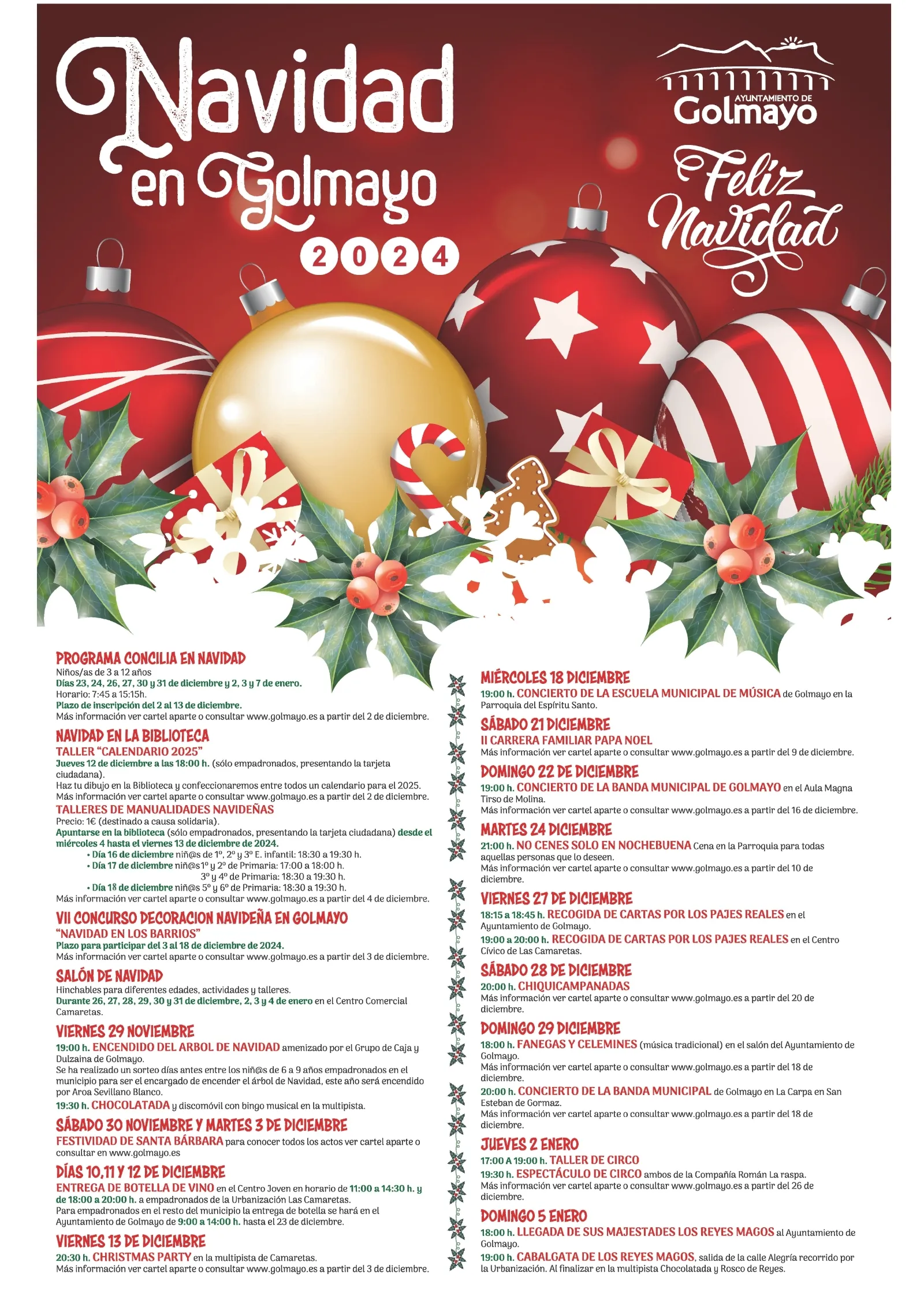 PROGRAMA DE NAVIDAD EN GOLMAYO 2024-2025