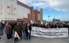 Una imagen de la movilización al pie de la harinera ubicada en la localidad abulense.