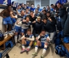 Los jugadores del Almazán celebran el triunfo frente el Virgen del Camino/ S.D. Almazán.