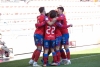 Los jugadores del Numancia celebran el tanto de Sanchidrián.