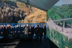 Una imagen del acto de reapertura del Viaducto de 'El Castro', en la A-6. /Jta.