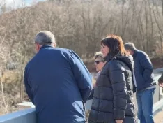 Una imagen de la visita oficial hoy a la carretrera. /Dip.