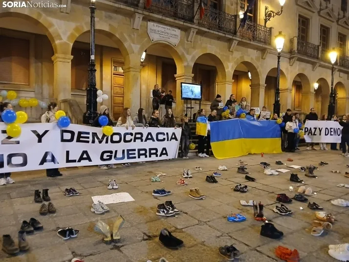 Fotos | Los Ucranianos exiliados en Soria piden el fin de la guerra: "Estamos seguros, pero no tranquilos