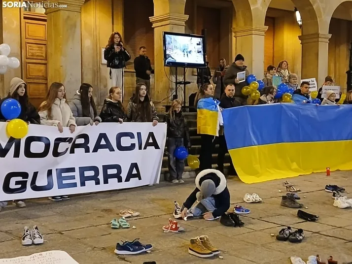 Fotos | Los Ucranianos exiliados en Soria piden el fin de la guerra: "Estamos seguros, pero no tranquilos
