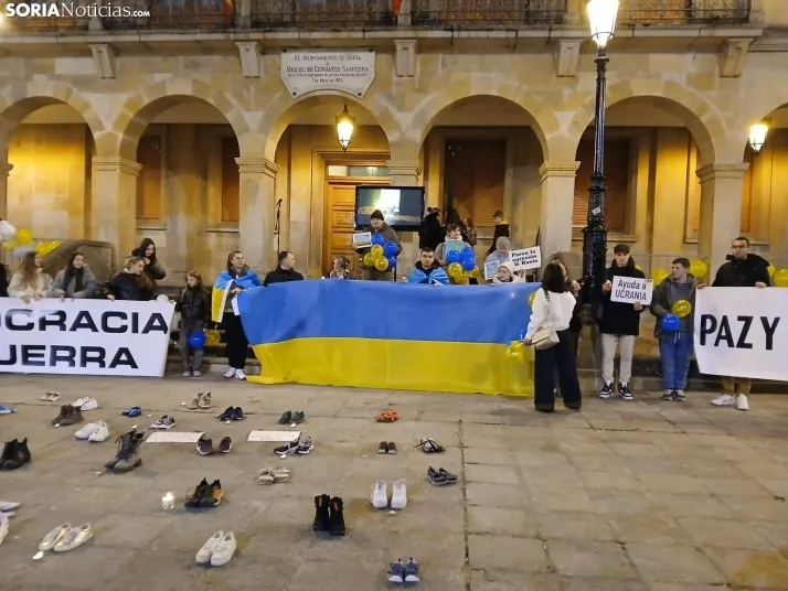 Fotos | Los Ucranianos exiliados en Soria piden el fin de la guerra: "Estamos seguros, pero no tranquilos