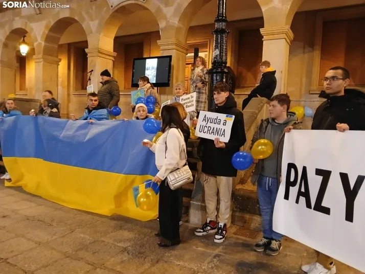 Fotos | Los Ucranianos exiliados en Soria piden el fin de la guerra: "Estamos seguros, pero no tranquilos