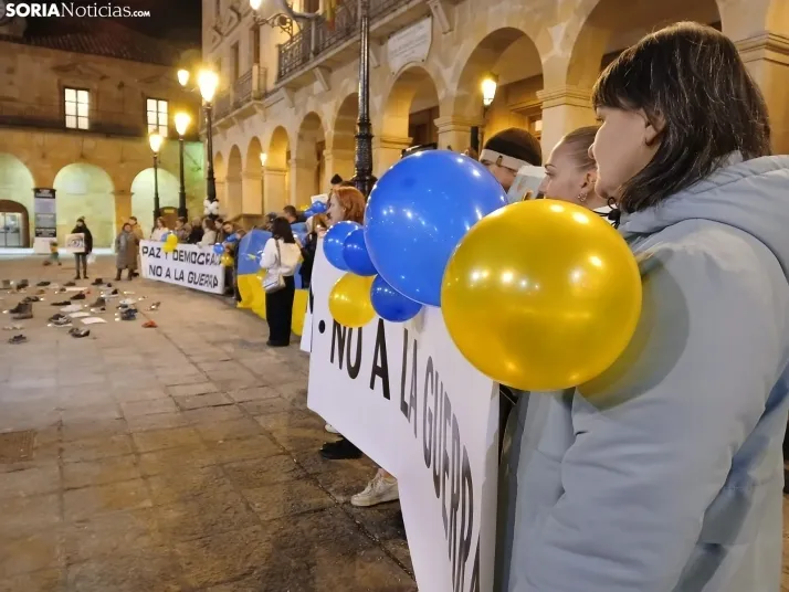 Fotos | Los Ucranianos exiliados en Soria piden el fin de la guerra: "Estamos seguros, pero no tranquilos