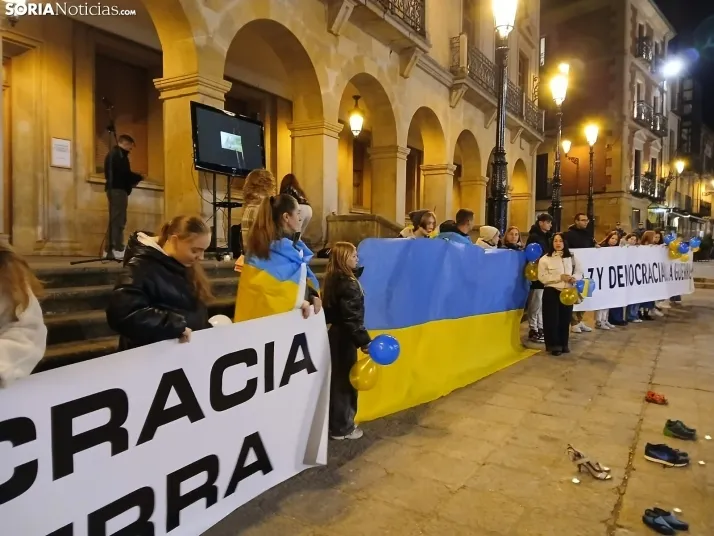 Fotos | Los Ucranianos exiliados en Soria piden el fin de la guerra: "Estamos seguros, pero no tranquilos