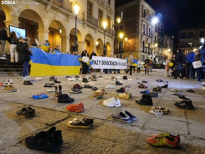 Fotos | Los Ucranianos exiliados en Soria piden el fin de la guerra: "Estamos seguros, pero no tranquilos