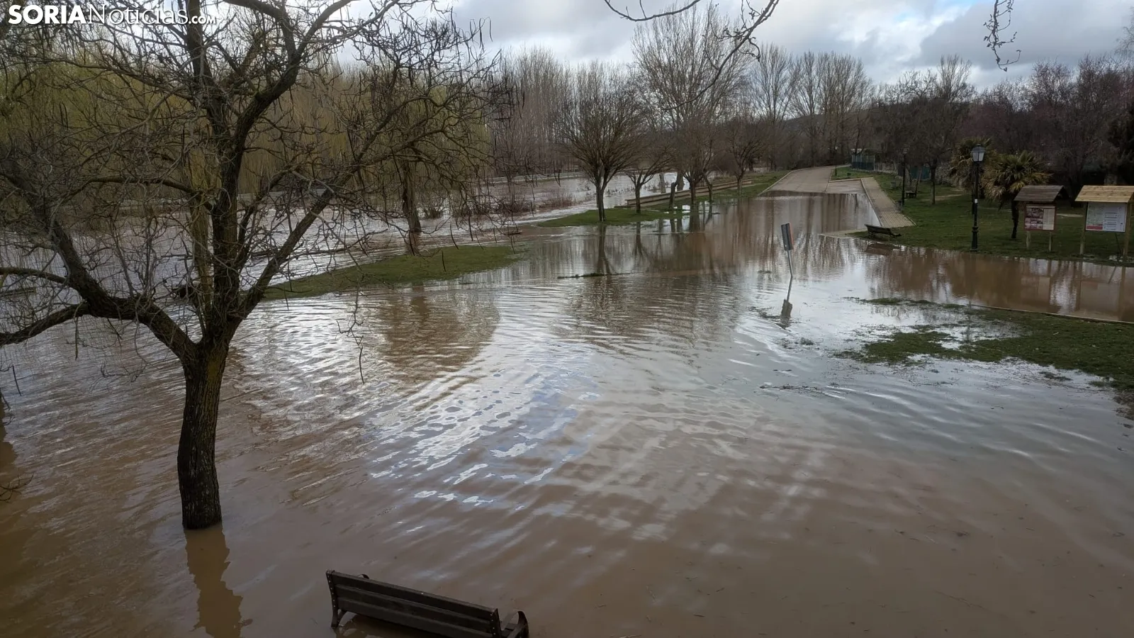 Imagen del río a su paso por Garray esta mañana de miércoles. /Ángel Campos