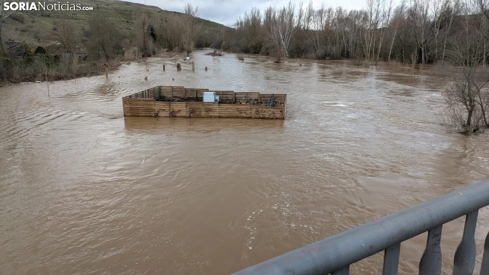Imagen del río a su paso por Garray esta mañana de miércoles. /Ángel Campos
