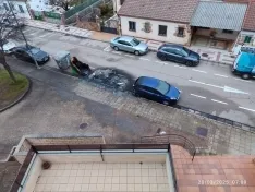 Consecuencias de la quema de un contenedor en Soria. 