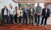 Los presidentes y gerentes de los grupos, junto con el vicepresidente de la Diputación, hoy en el Palacio Provincial. /Dip.