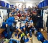 Los jugadores de la S.D. Almazán celebran el triunfo y la permanencia/ S.D. Almazán.